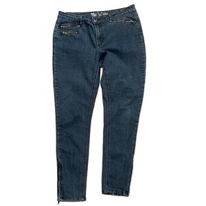 Nevada Sz 32 ankle grazer jeans with ankle zips, front zip pockets vintage